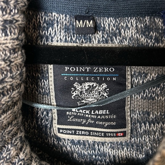 Point Zero men grey sweater,M, black label chunky knit ,cotton 100% - Picture 3 of 14